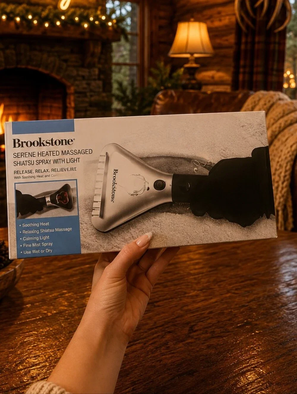 BACK 2 SCHOOL📝Brookstone Silver Serene Heated Massager Box